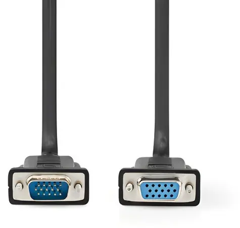 Nedis VGA kabel černý / Kabel / VGA-VGA / Poniklované konektory / 2 m / Max. 1280x800