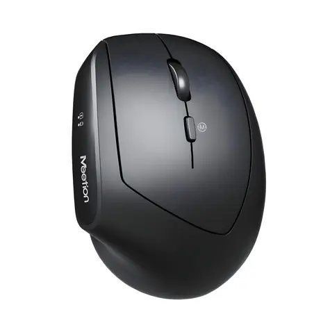 Meetion R390 černá / Ergonomická vertikální bezdrátová myš / 2400 DPI / 2.4GHz / 6 tlačítek