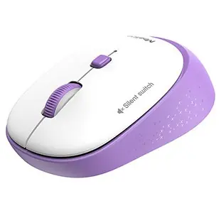 Meetion R571 bílo-fialová / Bezdrátová myš / optická / 1600 DPI / 4 tlačítka / 2,4 GHz