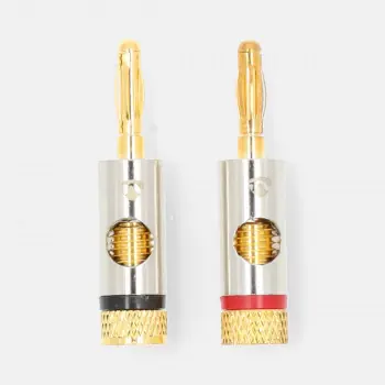 Nedis Banánkový konektor přímý zlatá / Audio konektor / Zástrčka / Pozlacený / Šroubovací / 7,0 mm / 2 ks