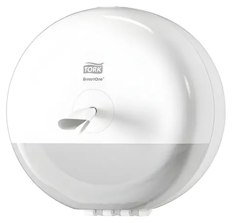Tork SmartOne Mini bílá / Zásobník na toaletní papír / Systém T9 / 21,9 x 21,9 x 15,6 cm