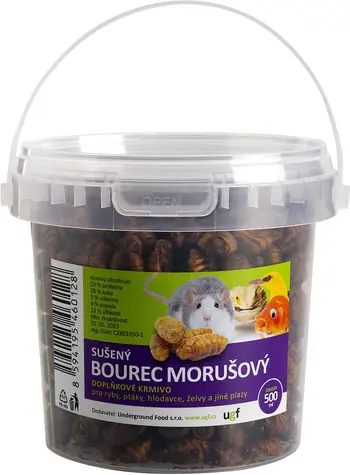 Underground Food Bourec morušový / Krmivo pro plazy, ptáky a želvy / Sušené larvy / 500 ml