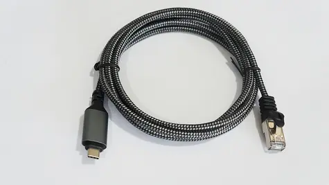 TB Touch RJ-45 - USB-C černá / Datový kabel / Kat6 / 1Gbit / 2 m