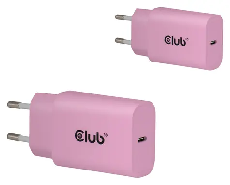 Club3D CAC-3021 růžová / Nabíječka USB-C / 2-pack / 30W / Power Delivery