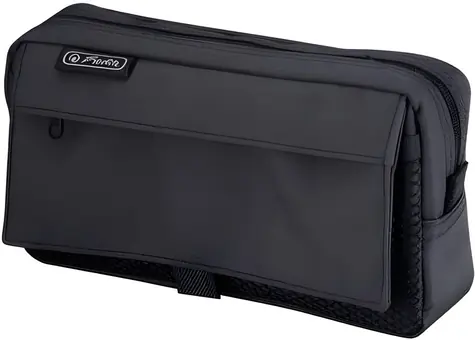HERLITZ Penál se 2 vnějšími kapsami černý / Penál / polyester / zip / 21 x 11 x 5,5 cm