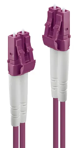 Lindy růžová / Optický patch kabel / LC/LC / Multimode OM4 / Duplex / 5 m