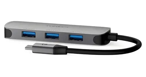 Nedis USB-C hub 4 porty / USB hub / 4x USB-A / USB 3.2 Gen 1 / 5 Gbps / napájení z USB