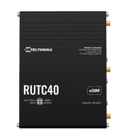 Teltonika RUTC40 / Router industriální / 4G (LTE) / Wi-Fi 6 / Dual SIM & eSIM / 4x LAN / 1x WAN