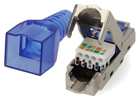 Nedis RJ45 konektor CAT7 Toolless kovový / Konektor / Beznástrojový / Pozlacené kontakty / Přímý / 2 ks