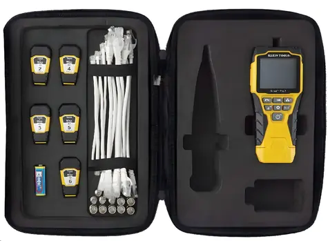 Klein Tools VDV Scout Pro 3 Tester Kit / Tester kabelů / RJ45 + F-konektor / PoE test / délka do 610 m / LCD displej
