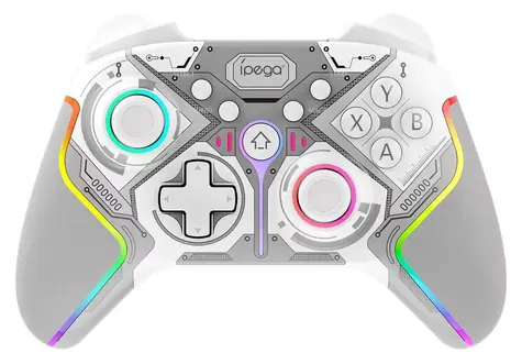 iPega 9666BH bílá / Gamepad / Bluetooth / Hall senzory / RGB / Android/iOS/PC/PS3/PS4/N-Switch