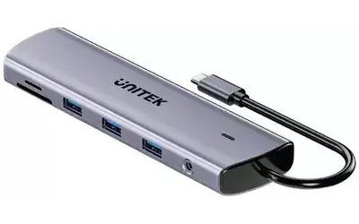 Unitek D1113BGY01 / USB hub / HDMI / RJ-45 / USB-C PD / SD/microSD / 4x USB-A 3.0