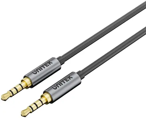 Unitek AUX kabel miniJack zlacený / Audio kabel / Jack 3,5 mm (M-M) / pozlacené konektory / 1 m