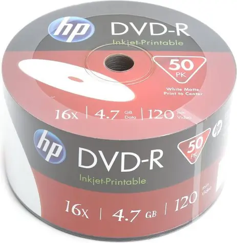 HP DVD-R 50 ks (HPP1650-) / DVD-R médium / 4,7 GB / 16x / Spindl balení