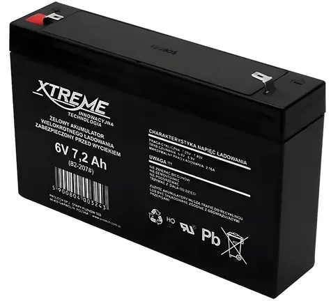 XTREME Gelová olověná baterie 6V 7,2Ah / Baterie / AGM / Bezúdržbová