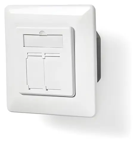 Nedis Síťová zásuvka 2x RJ45 bílá / Zásuvka / CAT6 / Pod omítku / Pozlacené kontakty