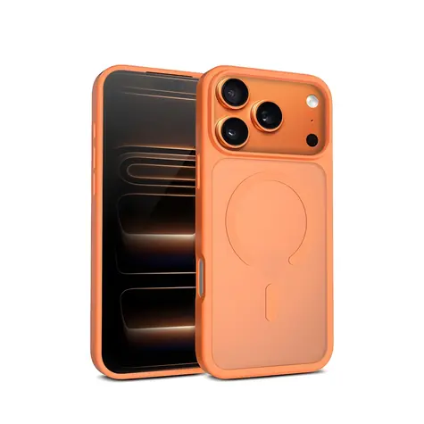 Crong Hybrid Matte Magnetic oranžová / Ochranný kryt / Apple iPhone 17 Pro / MagSafe