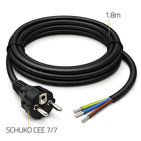 Napájecí kabel SCHUKO CEE 7/7 (E/F) 1,8 m / Napájecí kabel / měď / 3x1,0 mm2