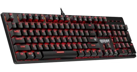 QUEST GK-596 černá / Herní klávesnice / Mechanická / RGB podsvícení / Drátová / Anti-ghosting / 104 kláves
