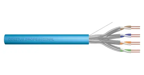 Instalační kabel Cat.6A U/FTP modrá / Kabel / drát AWG 23/1 / LSOH / Dca / 50 m