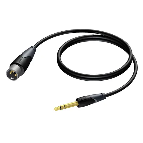 Procab CLA724/1.5 XLR(M) - Jack 6,3mm(M) / Audio kabel / Stereo / 1,5 m