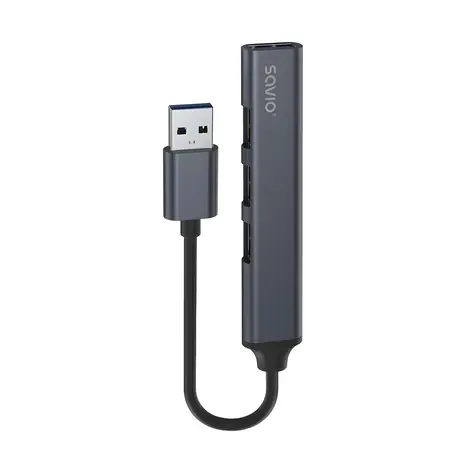 AK-70 USB Hub 4 porty / USB hub / 3x USB-A 2.0 + 1x USB-A 3.0 / 5 Gbps / hliník