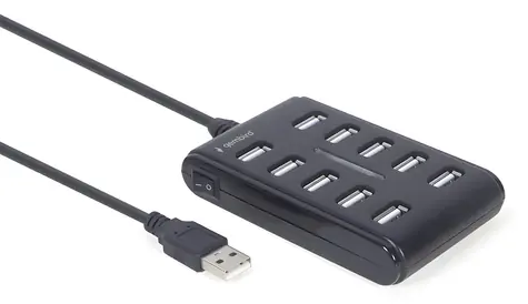 USB hub 10 portů černý / USB hub / USB 2.0