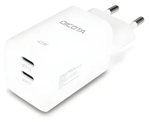 GaN USB nabíječka 45W bílá / Nabíječka / 2x USB-C