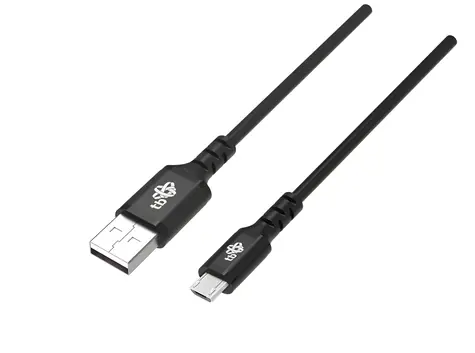 Silikonový kabel USB-A - microUSB černý / Kabel / Quick Charge / 2 m