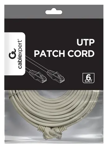 UTP patch kabel Cat 6 měď 10 m šedý / Patch kabel / UTP / 10 m