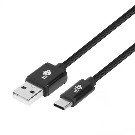 TB Kabel USB-A - USB-C černý / Kabel USB-C / opletený / 1,5 m