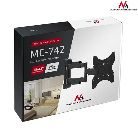 Maclean MC-742 černá / Nástěnný držák pro TV a monitor / 13-55