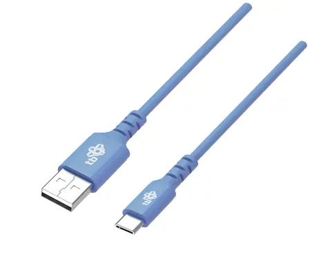 USB-C - USB-A kabel silikonový 1 m modrá / Datový kabel / Quick Charge