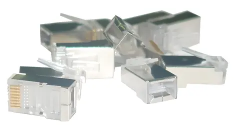 RJ45 konektor STP CAT6 univerzální 100 ks / Konektor / 8P8C / drát i lanko