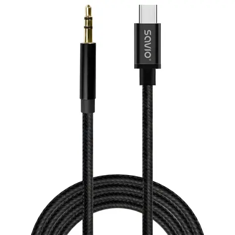 CL-187 Redukční kabel USB-C na Jack 3,5 mm / Audio kabel / 1 m
