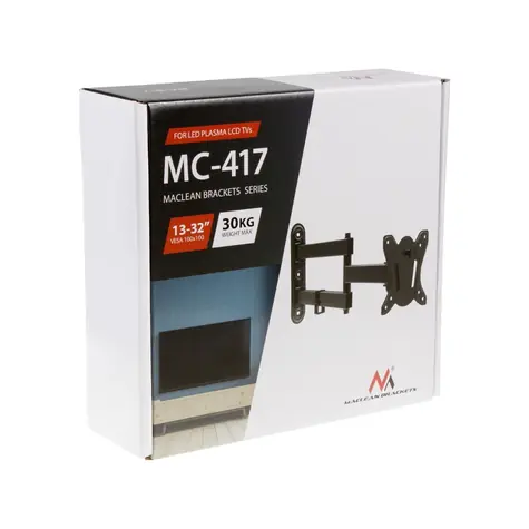 Maclean MC-417 černá / Nástěnný držák pro TV + monitor / 13-32