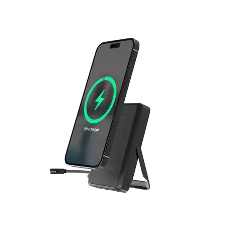 Powerbanka 10000 mAh černá / Powerbanka / bezdrátové nabíjení 15 W / Power Delivery 20 W / magnetické uchycení