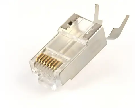 Konektor RJ45 CAT7 průchozí stíněný pozlacený, 50 ks / Konektor / CAT7 / STP / Pozlacené kontakty
