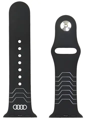Audi Geometric Pattern černá / Silikonový řemínek / Apple Watch 40/41/42 mm