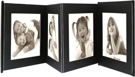 Deknudt Leporello černá / Skládací fotoalbum / 8 fotografií / 8 × 13 × 18 cm