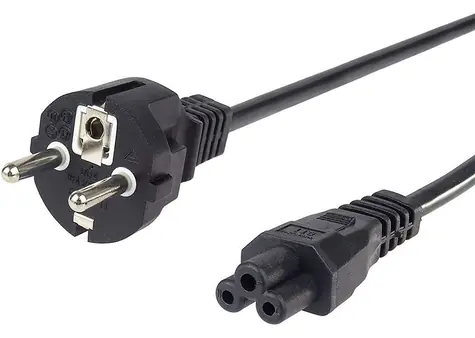 Wortmann napájecí kabel Schuko - C5 rovný 0,6 m / Napájecí kabel / černá