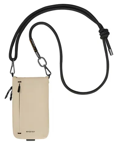 SwitchEasy Utility Crossbody Bag Sand Beige, černý popruh / Taška přes rameno / Popruh na telefon 8,3 mm