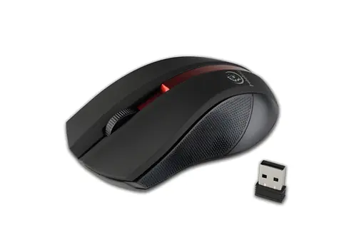Rebeltec Galaxy černo-červená / Bezdrátová optická myš / Gumovaný povrch