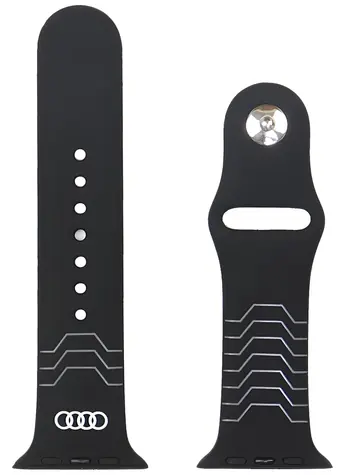 Audi Geometric Pattern černá / Silikonový řemínek / Apple Watch 44/45/46/49 mm