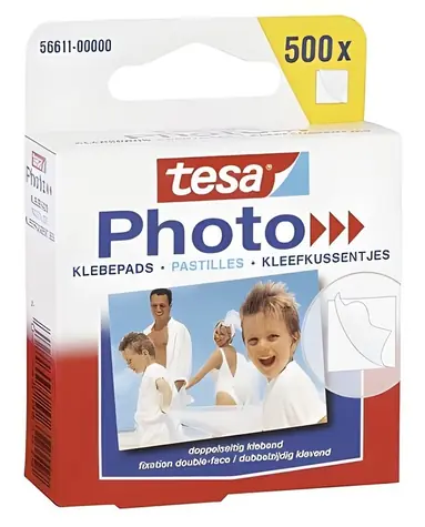 Tesa Fotografické lepicí terčíky / Lepicí terčíky / oboustranné / transparentní / 13x10 mm / 500 ks