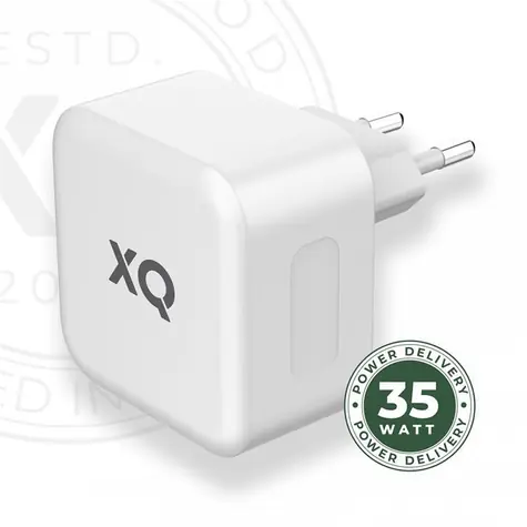 Xqisit USB-C nabíječka bílá / Nabíječka / 2x USB-C / PD 3.0 35W