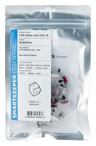 SmartKeeper Basic LAN Cable Lock růžová / Zámek LAN kabelu / 12 ks