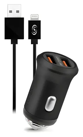 Fonex nabíjecí sada do auta 2x USB/Lightning černá / Autonabíječka / 2,1 A / 10 W