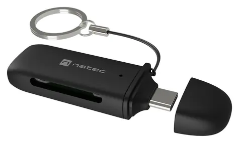 Natec SCARAB C černá / Čtečka paměťových karet / USB-C / USB 3.2 Gen 1 / SD, microSD