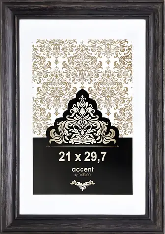 Nielsen Design Accent Vintage černá / Nástěnný rám / Dřevo / A4 / 21x29,7 cm